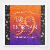 Elegant 39th Agate Wedding Anniversary Celebration Servet (Voorkant)