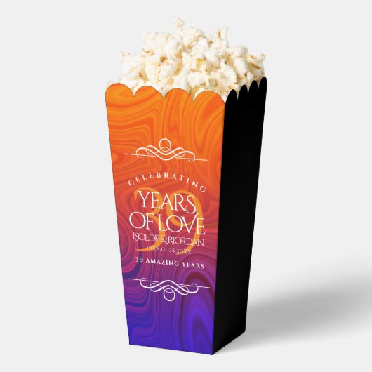 Elegant 39th Agate Wedding Jubileum Celebration Bedankdoosjes (Popped)