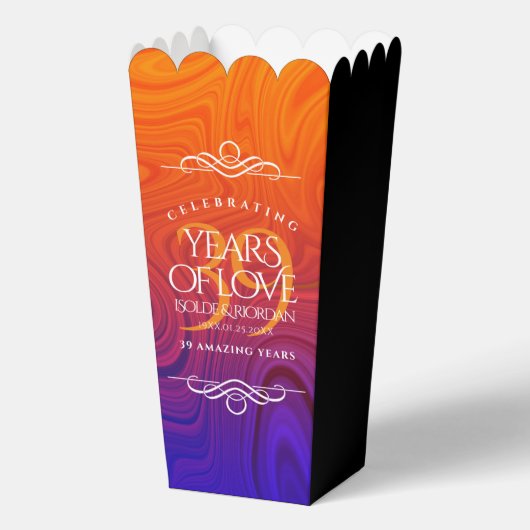 Elegant 39th Agate Wedding Jubileum Celebration Bedankdoosjes (Voorkant)