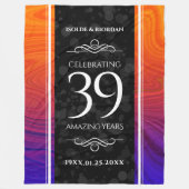 Elegant 39th Agate Wedding Jubileum Celebration Fleece Deken (Voorkant)