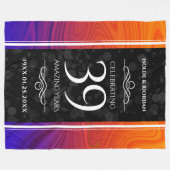 Elegant 39th Agate Wedding Jubileum Celebration Fleece Deken (Voorkant (Horizontaal))