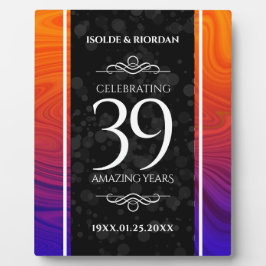 Elegant 39th Agate Wedding Jubileum Celebration Fotoplaat