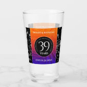 Elegant 39th Agate Wedding Jubileum Celebration Glas (Achterkant)