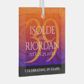 Elegant 39th Agate Wedding Jubileum Celebration Glas Ornament (Voorkant Rechts)