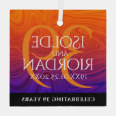 Elegant 39th Agate Wedding Jubileum Celebration Glas Ornament (Achterkant)