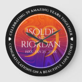 Elegant 39th Agate Wedding Jubileum Celebration Grote Klok (Voorkant)