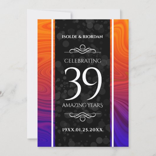 Elegant 39th Agate Wedding Jubileum Celebration Kaart (Voorkant)