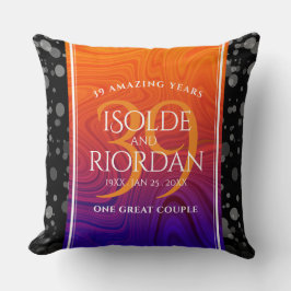 Elegant 39th Agate Wedding Jubileum Celebration Kussen