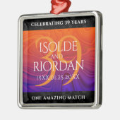 Elegant 39th Agate Wedding Jubileum Celebration Metalen Ornament (Links)