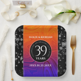 Elegant 39th Agate Wedding Jubileum Celebration Papieren Bordje