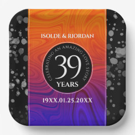 Elegant 39th Agate Wedding Jubileum Celebration Papieren Bordje