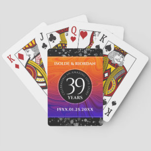 Elegant 39th Agate Wedding Jubileum Celebration Pokerkaarten