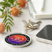 Elegant 39th Agate Wedding Jubileum Celebration Sleutelhanger (Zijkant)