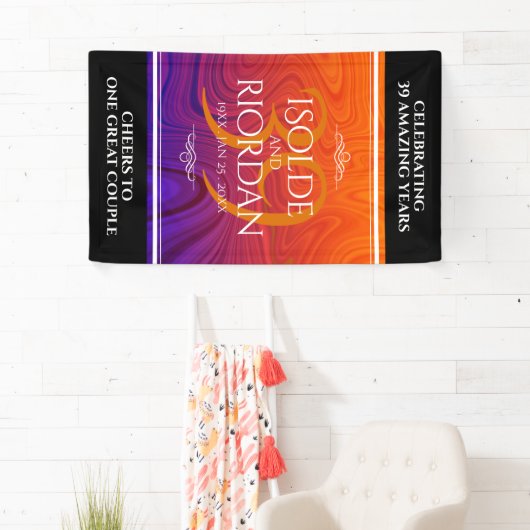 Elegant 39th Agate Wedding Jubileum Celebration Spandoek (Insitu)