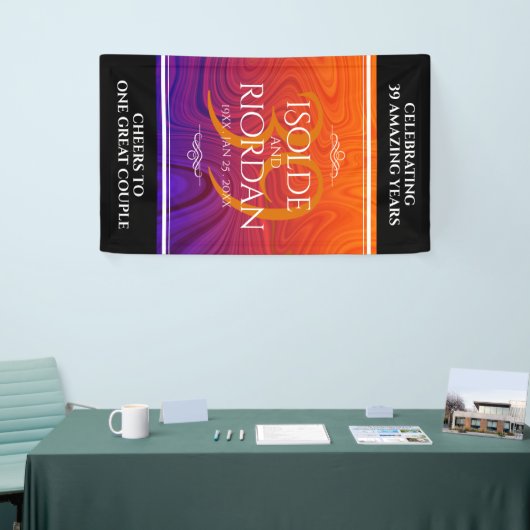 Elegant 39th Agate Wedding Jubileum Celebration Spandoek (Beurs)