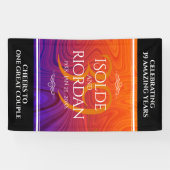 Elegant 39th Agate Wedding Jubileum Celebration Spandoek (Horizontaal)