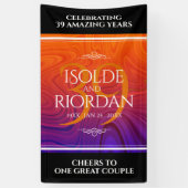 Elegant 39th Agate Wedding Jubileum Celebration Spandoek (Verticaal)