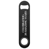 Elegant 39th Agate Wedding Jubileum Celebration Speed Flessenopener (Achterkant)