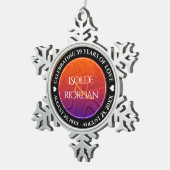 Elegant 39th Agate Wedding Jubileum Celebration Tin Sneeuwvlok Ornament (Rechts)