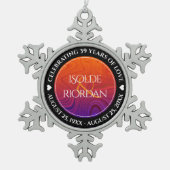 Elegant 39th Agate Wedding Jubileum Celebration Tin Sneeuwvlok Ornament (Voorkant)