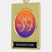 Elegant 39th Agate Wedding Jubileum Celebration Verguld Banner Ornament (Links)