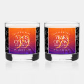 Elegant 39th Agate Wedding Jubileum Celebration Whisky Glas (Achterkant)