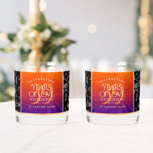 Elegant 39th Agate Wedding Jubileum Celebration Whisky Glas (Insitu (Huwelijk))