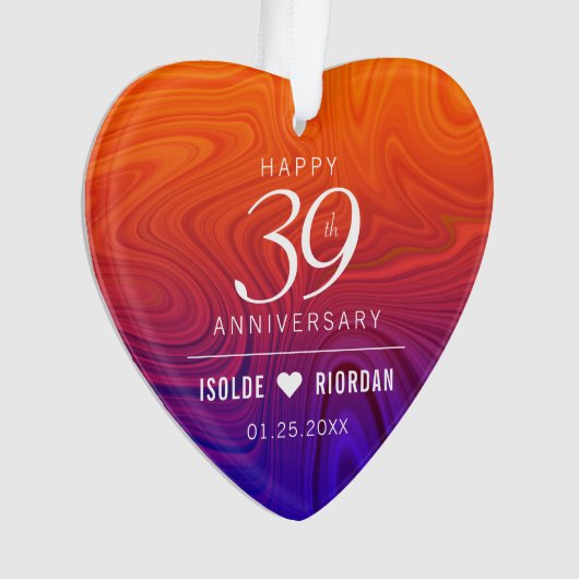 Elegant 39th Agate Wedding Jubileum Ornament (voorkant)