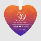 Elegant 39th Agate Wedding Jubileum Ornament (achterkant)