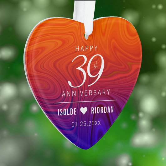 Elegant 39th Agate Wedding Jubileum Ornament