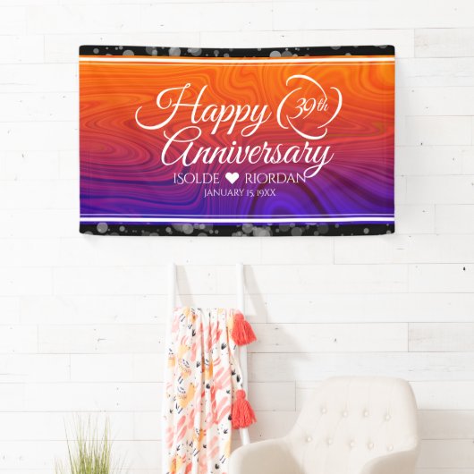 Elegant 39th Agate Wedding Jubileum Spandoek (Insitu)