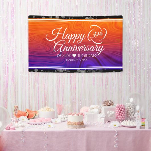 Elegant 39th Agate Wedding Jubileum Spandoek (Feest)