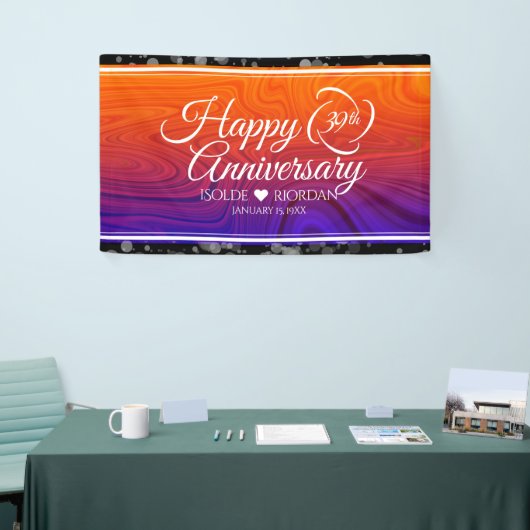 Elegant 39th Agate Wedding Jubileum Spandoek (Beurs)