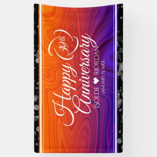 Elegant 39th Agate Wedding Jubileum Spandoek (Verticaal)