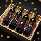 Elegant 39th Agate Wedding Jubileum Wijn Etiket