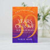 Elegant 39th Wedding Jubileum Table Card Bedankkaart (Staand voorkant)