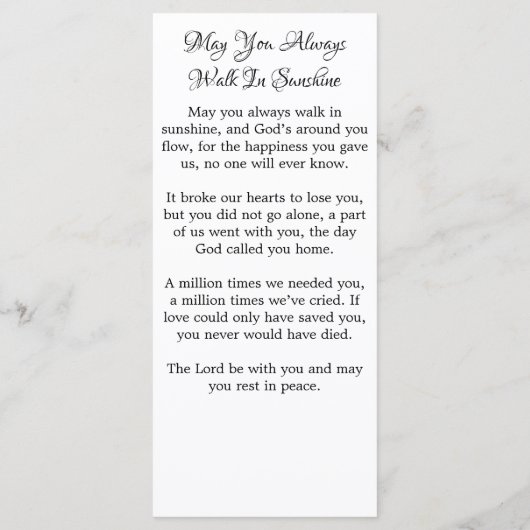 Elegant 3 Afbeelding Sympathie Funeral Prayer Blad (Achterkant)