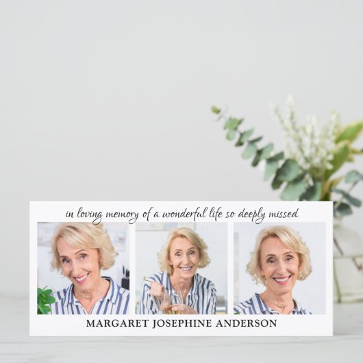 Elegant 3 Afbeelding Sympathie Funeral Prayer Blad (Staand voorkant)