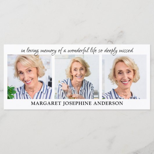 Elegant 3 Afbeelding Sympathie Funeral Prayer Blad (Voorkant)