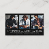 Elegant 3 Afbeeldingen Foto's Drieluik Model Agenc Visitekaartje (Voorkant)