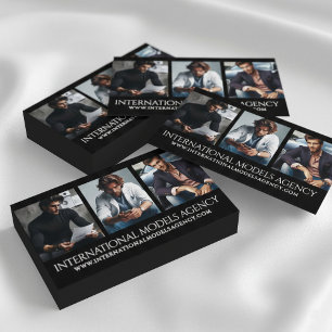 Elegant 3 Afbeeldingen Foto's Drieluik Model Agenc Visitekaartje