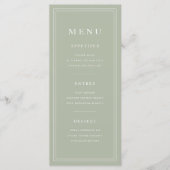 Elegant 3 Course Sage Green Menu (Voorkant)
