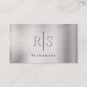 Elegant 3-D Monogram & de code van QR van de Naam Visitekaartje (Voorkant)