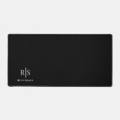 Elegant 3-D Monogram & Naam op Zwart, Vs 2 Bureaumat (Voorkant)