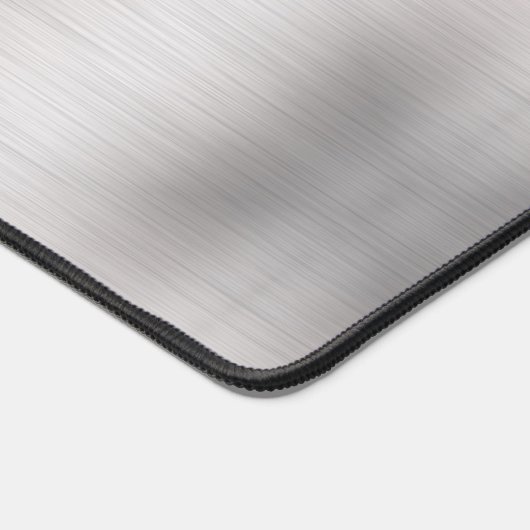 Elegant 3-D Monogram & Zwarte Naam, Geborsteld Zil Bureaumat (Hoek)