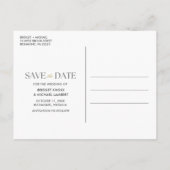 Elegant 3 foto bruiloft Bewaar de datum Aankondigingskaart (Achterkant)