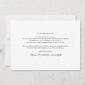 Elegant 3 Foto bruiloft Hartelijk dank Notitiekaartje (Achterkant)