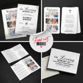 Elegant 3 foto collage begrafenismonument kaart