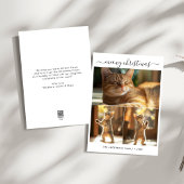 Elegant 3 Foto Meowy Kerst Schattige Funny Cat Feestdagenkaart