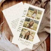 Elegant 3 foto minimalistisch Afstuderen Bedankkaart